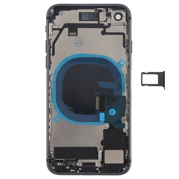 Battery Back Cover Assembly with Side Keys & Vibrator & Speaker Ringer Buzzer & Power Button + Volume Button Flex Cable & Card Tray for iPhone 8