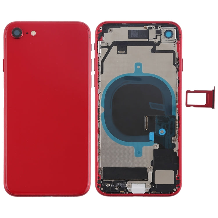 Battery Back Cover Assembly with Side Keys & Vibrator & Speaker Ringer Buzzer & Power Button + Volume Button Flex Cable & Card Tray for iPhone 8