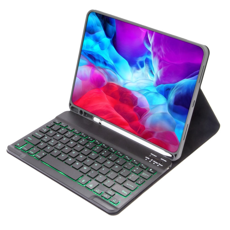 X-11BS Skin Plain Texture Detachable Bluetooth Keyboard Tablet Case for iPad Pro 11 inch 2020 / 2018, with Pen Slot & Backlight