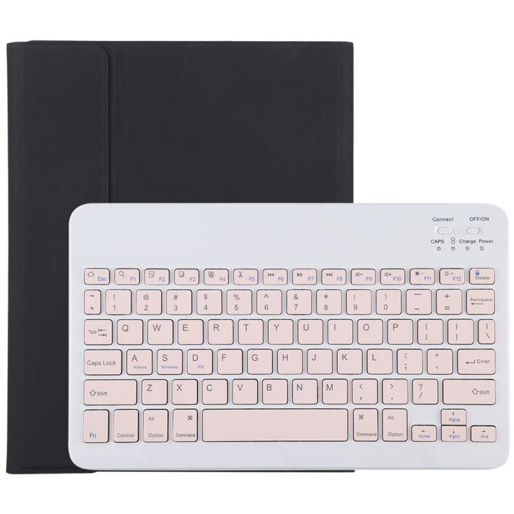 TG11B Detachable Bluetooth Pink Keyboard + Microfiber Leather Tablet Case for iPad Pro 11 inch (2020), with Pen Slot & Holder