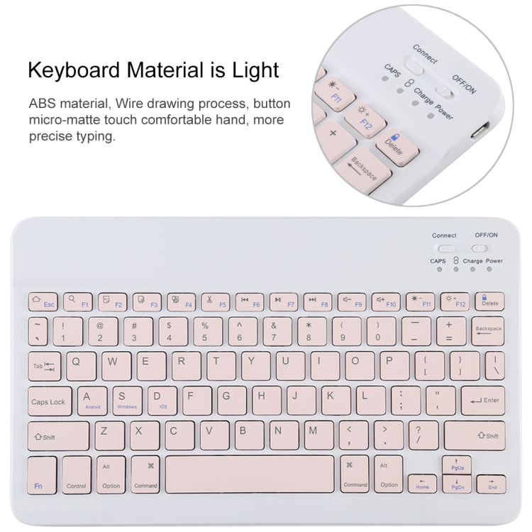 TG11B Detachable Bluetooth Pink Keyboard + Microfiber Leather Tablet Case for iPad Pro 11 inch (2020), with Pen Slot & Holder