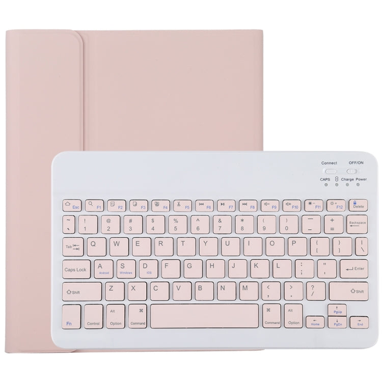 TG11B Detachable Bluetooth Pink Keyboard + Microfiber Leather Tablet Case for iPad Pro 11 inch (2020), with Pen Slot & Holder