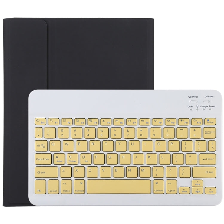 TG11B Detachable Bluetooth Yellow Keyboard + Microfiber Leather Tablet Case for iPad Pro 11 inch (2020), with Pen Slot & Holder