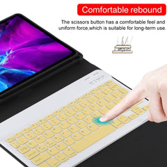 TG11B Detachable Bluetooth Yellow Keyboard + Microfiber Leather Tablet Case for iPad Pro 11 inch (2020), with Pen Slot & Holder