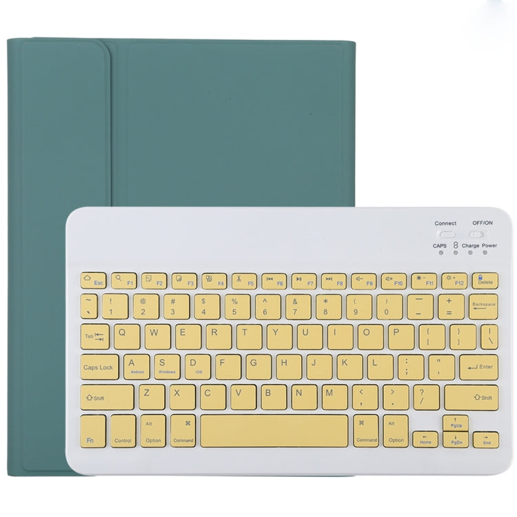 TG11B Detachable Bluetooth Yellow Keyboard + Microfiber Leather Tablet Case for iPad Pro 11 inch (2020), with Pen Slot & Holder