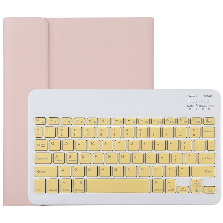 TG11B Detachable Bluetooth Yellow Keyboard + Microfiber Leather Tablet Case for iPad Pro 11 inch (2020), with Pen Slot & Holder