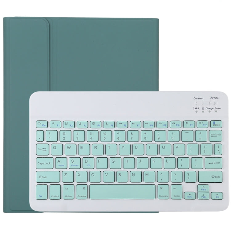 TG11B Detachable Bluetooth Green Keyboard + Microfiber Leather Tablet Case for iPad Pro 11 inch (2020), with Pen Slot & Holder