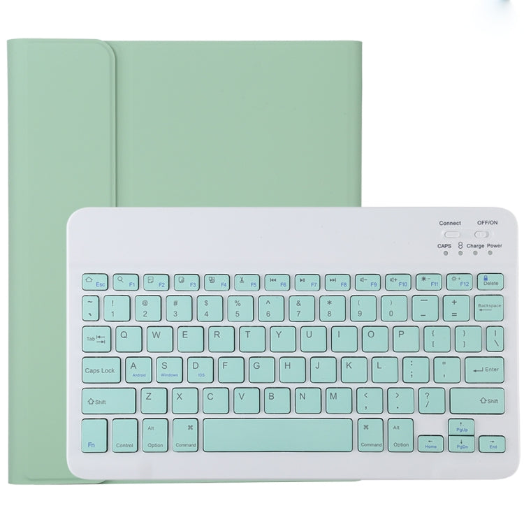 TG11B Detachable Bluetooth Green Keyboard + Microfiber Leather Tablet Case for iPad Pro 11 inch (2020), with Pen Slot & Holder