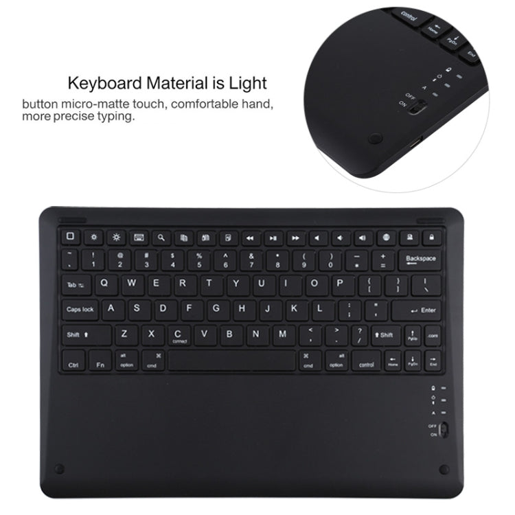 T129 Detachable Bluetooth Black Keyboard Microfiber Leather Tablet Case for iPad Pro 12.9 inch (2020), with Holder