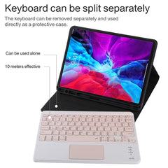 TG11BC Detachable Bluetooth Pink Keyboard Microfiber Leather Tablet Case for iPad Pro 11 inch (2020), with Touchpad & Pen Slot & Holder