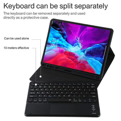 TG11BC Detachable Bluetooth Black Keyboard Microfiber Leather Tablet Case for iPad Pro 11 inch (2020), with Touchpad & Pen Slot & Holder