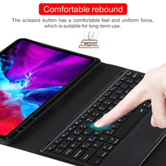 TG11BC Detachable Bluetooth Black Keyboard Microfiber Leather Tablet Case for iPad Pro 11 inch (2020), with Touchpad & Pen Slot & Holder