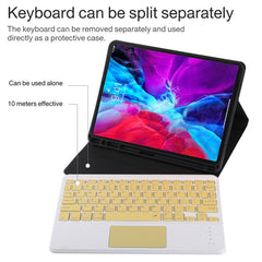 TG11BC Detachable Bluetooth Yellow Keyboard Microfiber Leather Tablet Case for iPad Pro 11 inch (2020), with Touchpad & Pen Slot & Holder