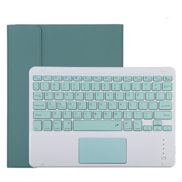 TG11BC Detachable Bluetooth Green Keyboard Microfiber Leather Tablet Case for iPad Pro 11 inch (2020), with Touchpad & Pen Slot & Holder