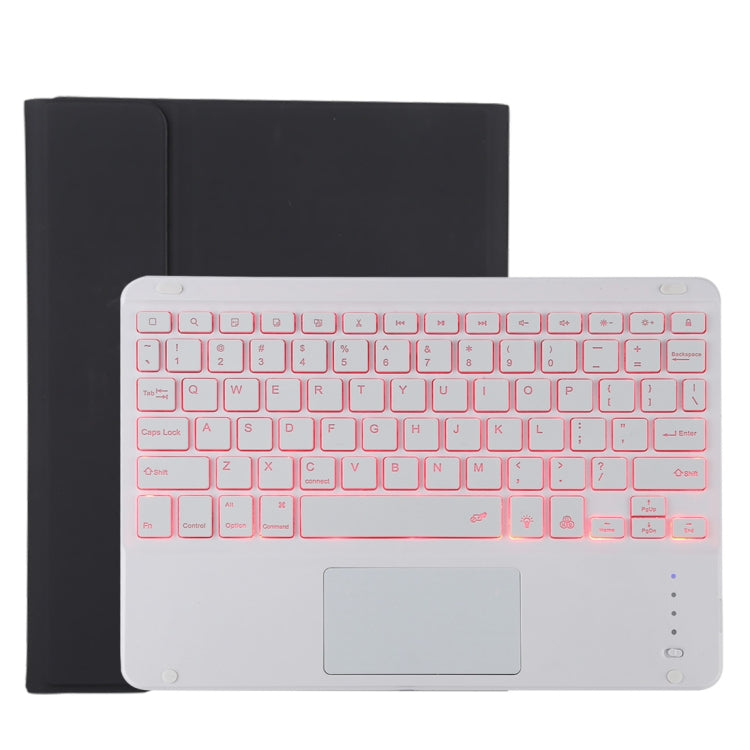 TG11BCS Detachable Bluetooth White Keyboard Microfiber Leather Tablet Case for iPad Pro 11 inch (2020), with Backlight & Touchpad & Pen Slot & Holder