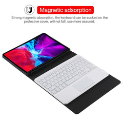 TG11BCS Detachable Bluetooth White Keyboard Microfiber Leather Tablet Case for iPad Pro 11 inch (2020), with Backlight & Touchpad & Pen Slot & Holder