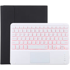 TG-102BCS Detachable Bluetooth White Keyboard + Microfiber Leather Tablet Case for iPad 10.2 inch / iPad Air (2019), with Touch Pad & Backlight & Pen Slot & Holder