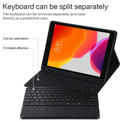 TG-102BCS Detachable Bluetooth Black Keyboard + Microfiber Leather Tablet Case for iPad 10.2 inch / iPad Air (2019), with Touch Pad & Backlight & Pen Slot & Holder