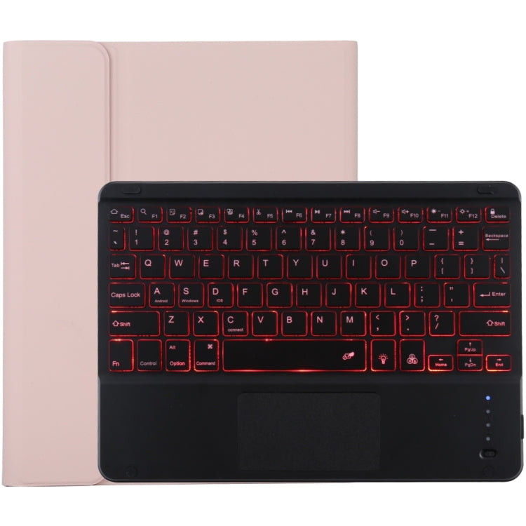 TG-102BCS Detachable Bluetooth Black Keyboard + Microfiber Leather Tablet Case for iPad 10.2 inch / iPad Air (2019), with Touch Pad & Backlight & Pen Slot & Holder