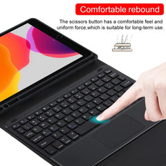 TG-102BC Detachable Bluetooth Black Keyboard + Microfiber Leather Tablet Case for iPad 10.2 inch / iPad Air (2019), with Touch Pad & Pen Slot & Holder