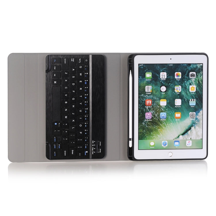 A102B For iPad 10.2 inch 2019 Ultra-thin Detachable Bluetooth Keyboard Leather Tablet Case with Stand & Pen Slot Function