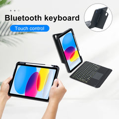 T10-AS For iPad 10th Gen 10.9 2022 Touch Backlight Split Type Bluetooth Keyboard Leather Case