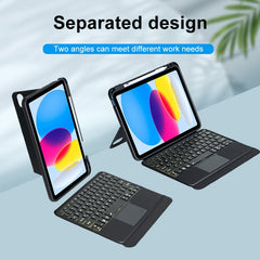 T10-AS For iPad 10th Gen 10.9 2022 Touch Backlight Split Type Bluetooth Keyboard Leather Case