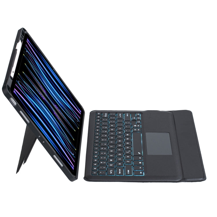 T129-AS For iPad Pro 12.9 2022/2021/2020/2018 Touch Backlight Split Type Bluetooth Keyboard Leather Case