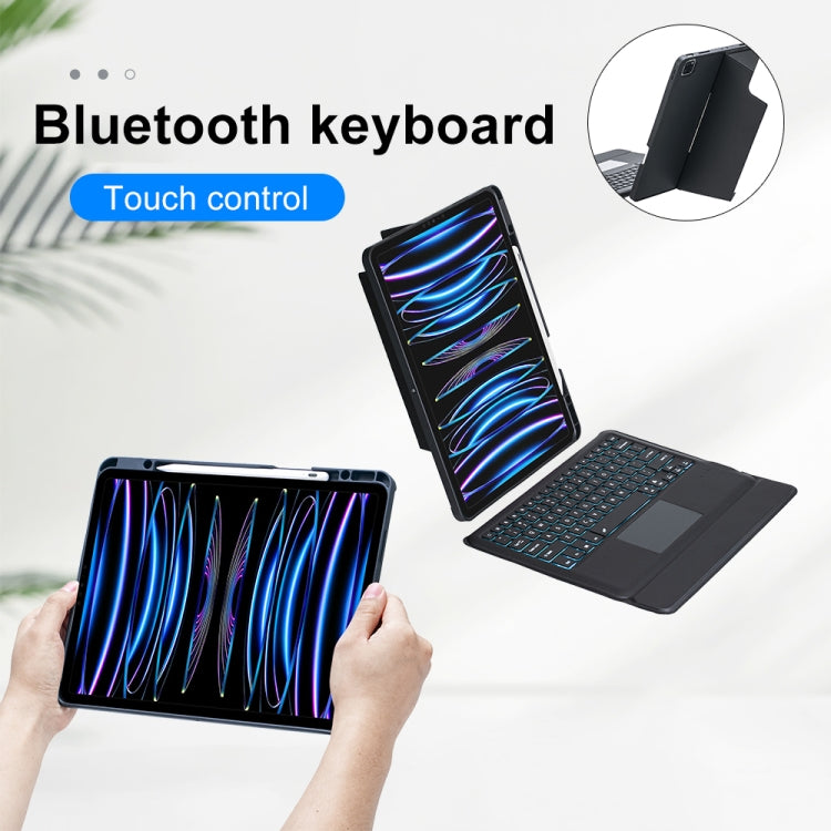 T129-AS For iPad Pro 12.9 2022/2021/2020/2018 Touch Backlight Split Type Bluetooth Keyboard Leather Case