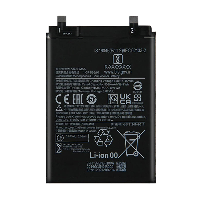 BM5A 5160mAh For Xiaomi Redmi Note 11 Pro China Li-Polymer Battery Replacement