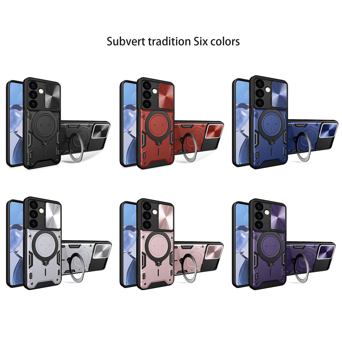 For Samsung Galaxy S24 5G CD Texture Sliding Camshield Magnetic Holder Phone Case