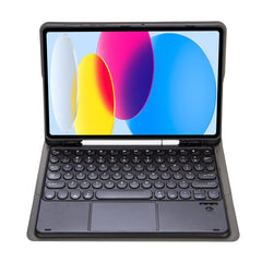 For iPad 10th Gen 10.9 2022 YA10B-A Lambskin Texture Bluetooth Touch Keyboard Leather Tablet Case with Pen Slot