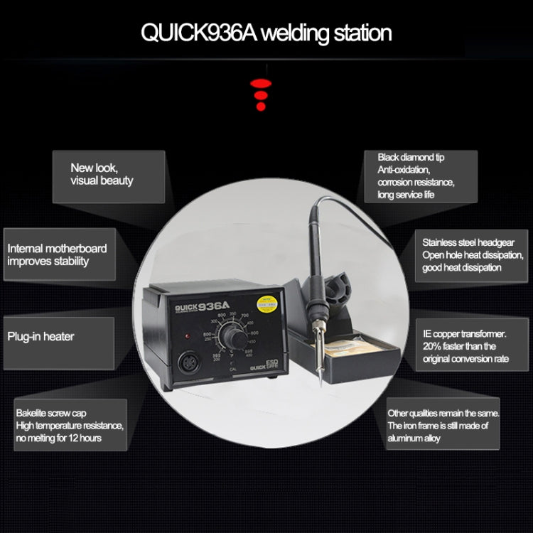 4 in 1 QUICK 936A 220V 60W Soldering Station Constant Temperature Soldering Iron Soldering Tool, AU Plug