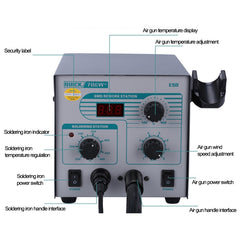 2 in 1 QUICK 706W+ 220V 50W Digital Display Hot Air Gun Anti-static Constant Temperature Lead-free Soldering Iron Desoldering Station, AU Plug