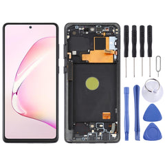 Original Super AMOLED Material LCD Screen and Digitizer Full Assembly With Frame for Samsung Galaxy Note10 Lite