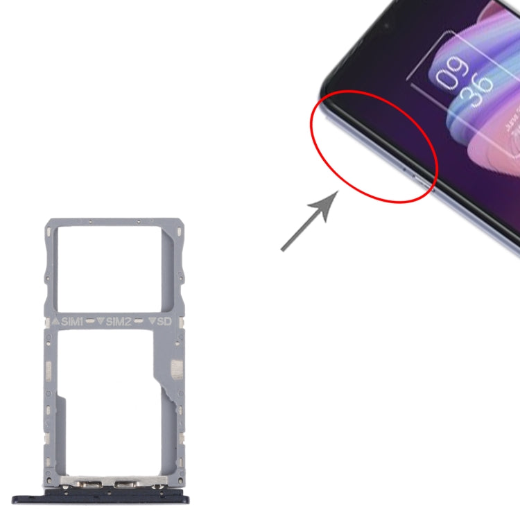 For TCL 10 SE T766H Original SIM Card Tray + SIM / Micro SD Card Tray