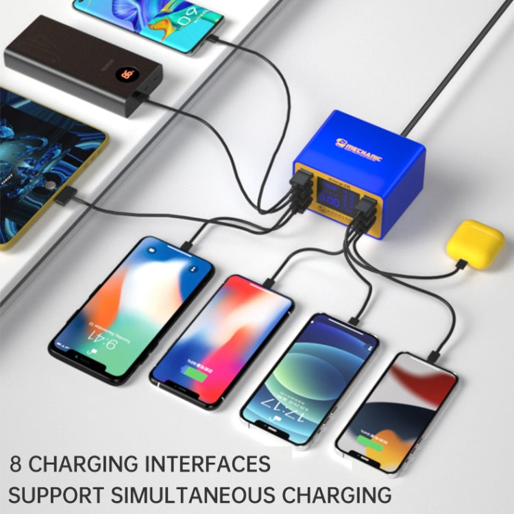 Mechanic icharge 8M QC 3.0 USB Smart Charger Support Fastcharging With LCD, EU Plug