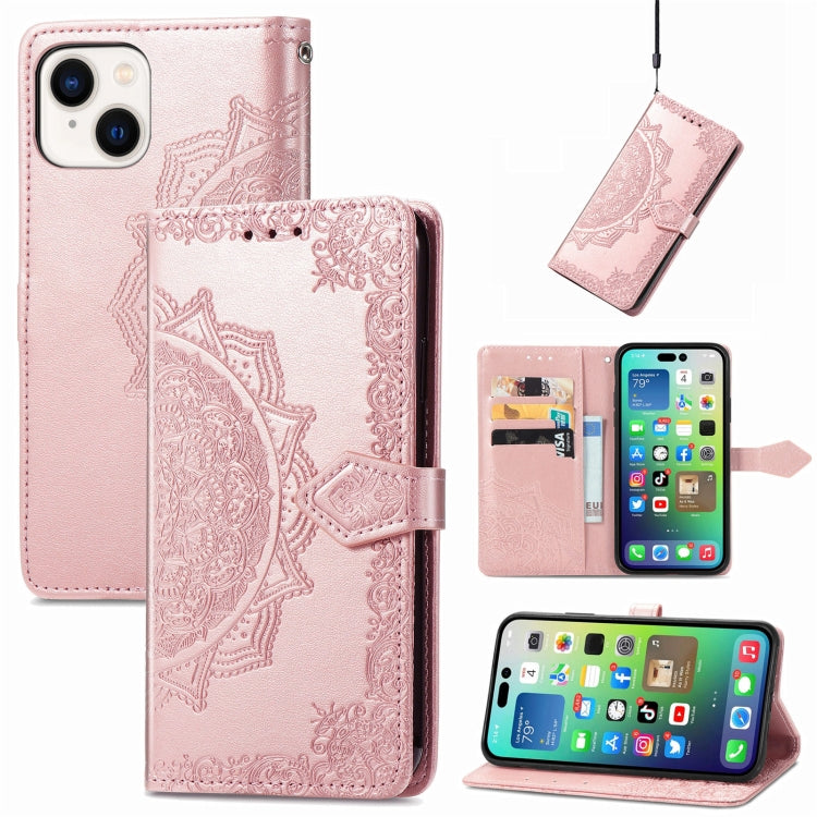 Mandala Flower Embossed Leather Phone Case, Series 1