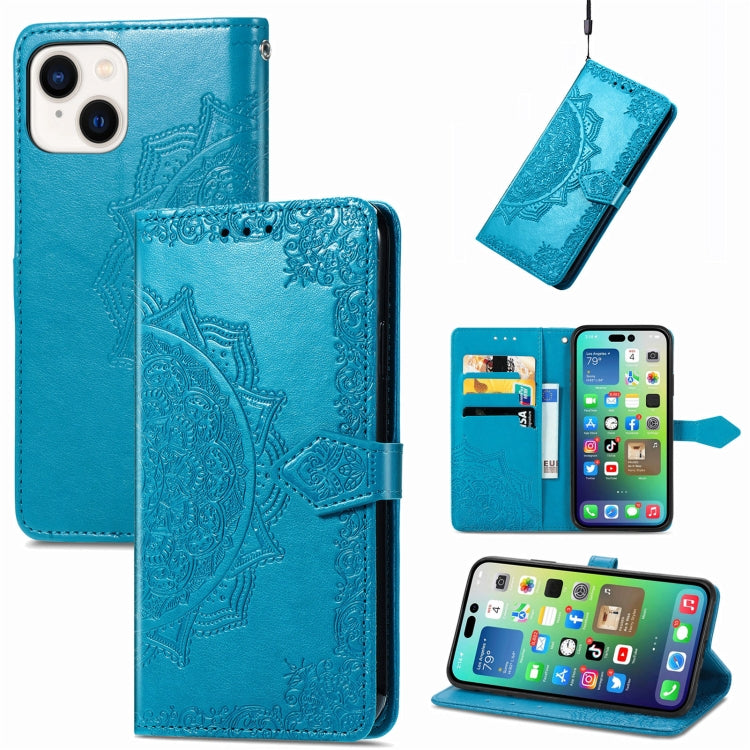 Mandala Flower Embossed Leather Phone Case, Series 1