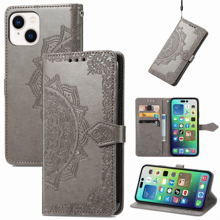 Mandala Flower Embossed Leather Phone Case, Series 1