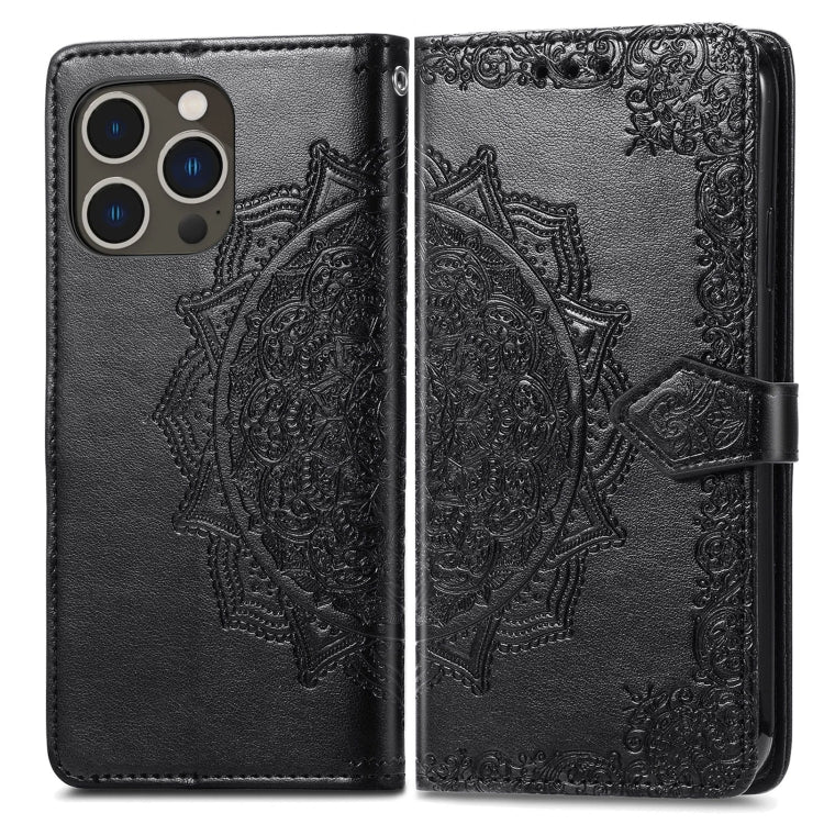 Mandala Flower Embossed Leather Phone Case, Series 1