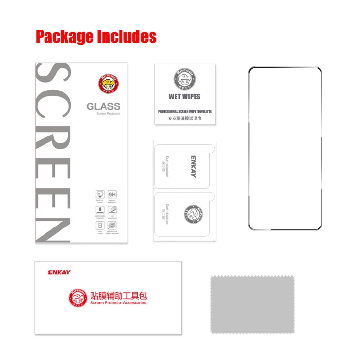 ENKAY Hat-Prince Full Glue High Aluminum-silicon Tempered Glass Film, For Redmi Note 13 / Note 13 Pro, For Xiaomi Redmi A1+ 4G / A2+ 4G
