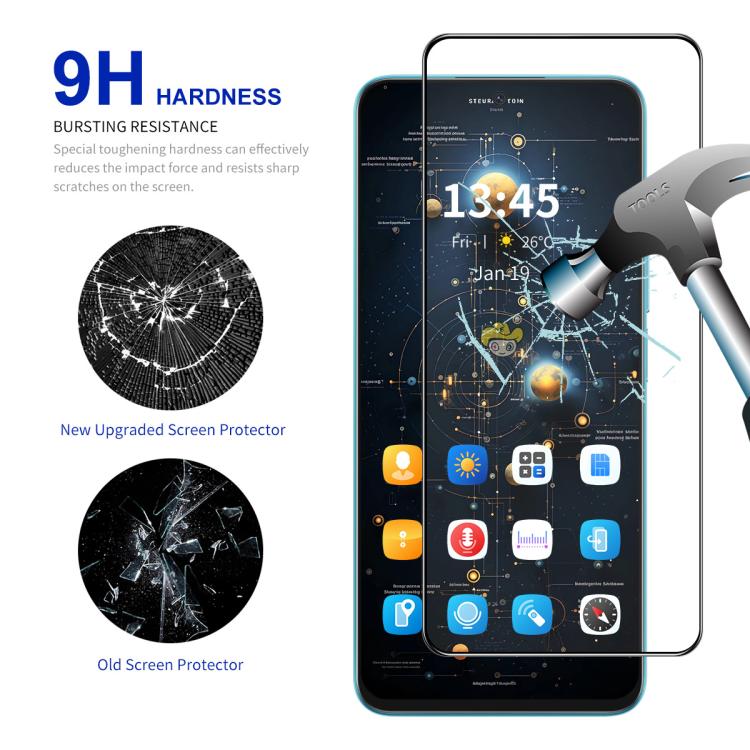 ENKAY Hat-Prince Full Glue High Aluminum-silicon Tempered Glass Film, For Redmi 13X, For Redmi Note 14S 4G, For Redmi Turbo 4, For Xiaomi Poco X7 Pro, For Redmi Note 14 4G 163.25mm, For Redmi A4 5G, For Redmi Note 14 5G, For Xiaomi 14T�����������������...
