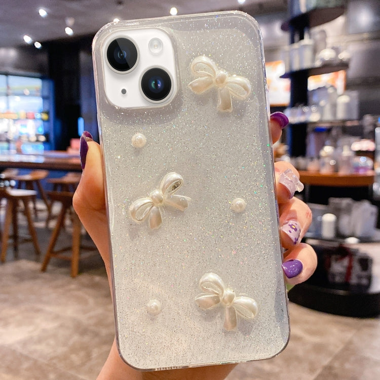 Pearl Bow Glitter Epoxy TPU Phone Case