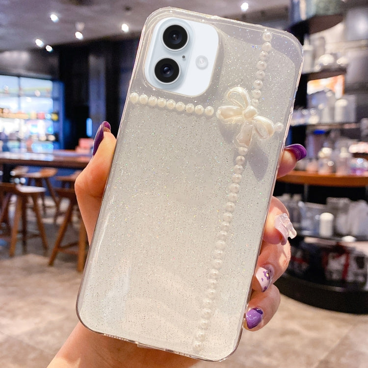 Pearl Bow Glitter Epoxy TPU Phone Case