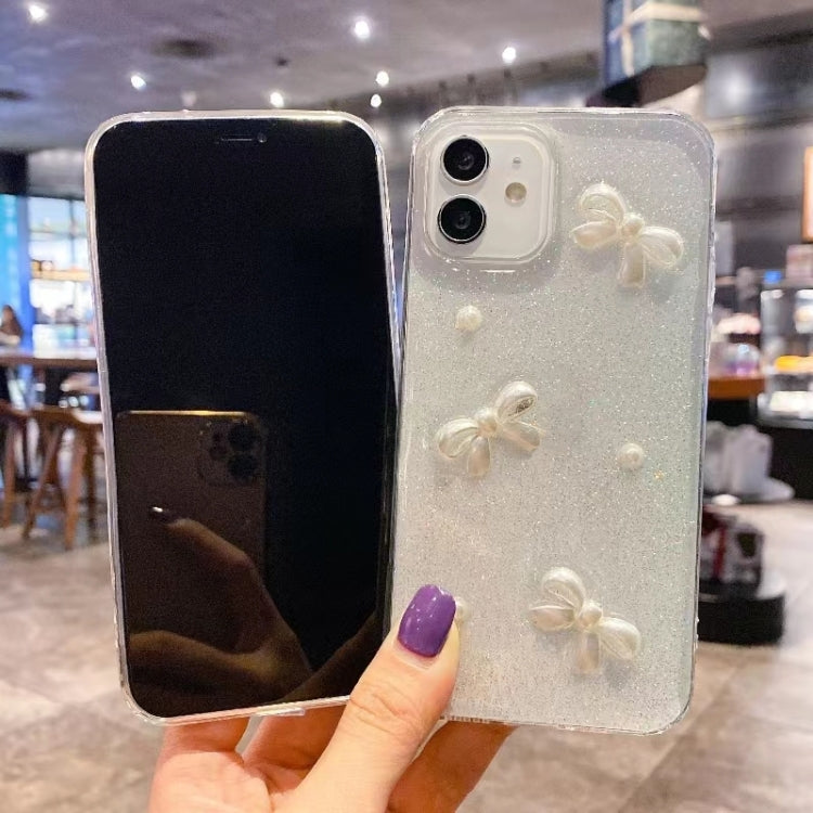 Pearl Bow Glitter Epoxy TPU Phone Case