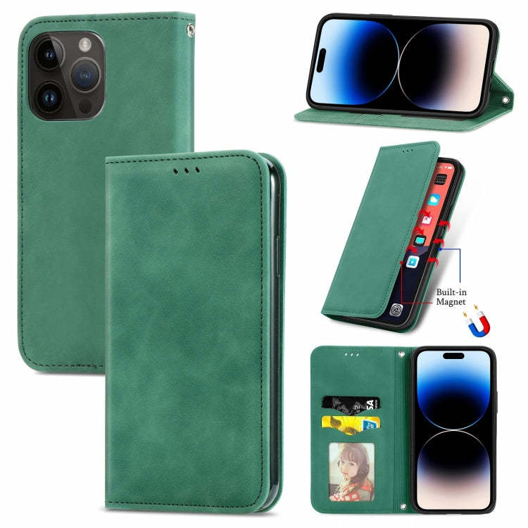 Retro Skin Feel Magnetic Flip Leather Phone Case, For iPhone 14 Pro Max