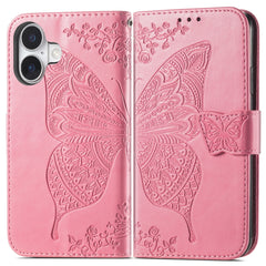 Butterfly Love Flower Embossed Leather Phone Case