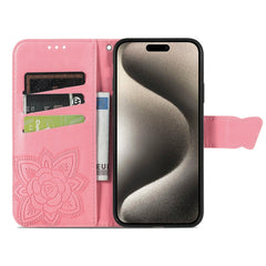 Butterfly Love Flower Embossed Leather Phone Case