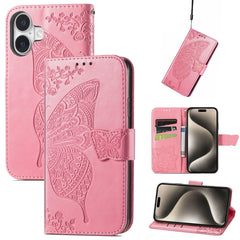 Butterfly Love Flower Embossed Leather Phone Case